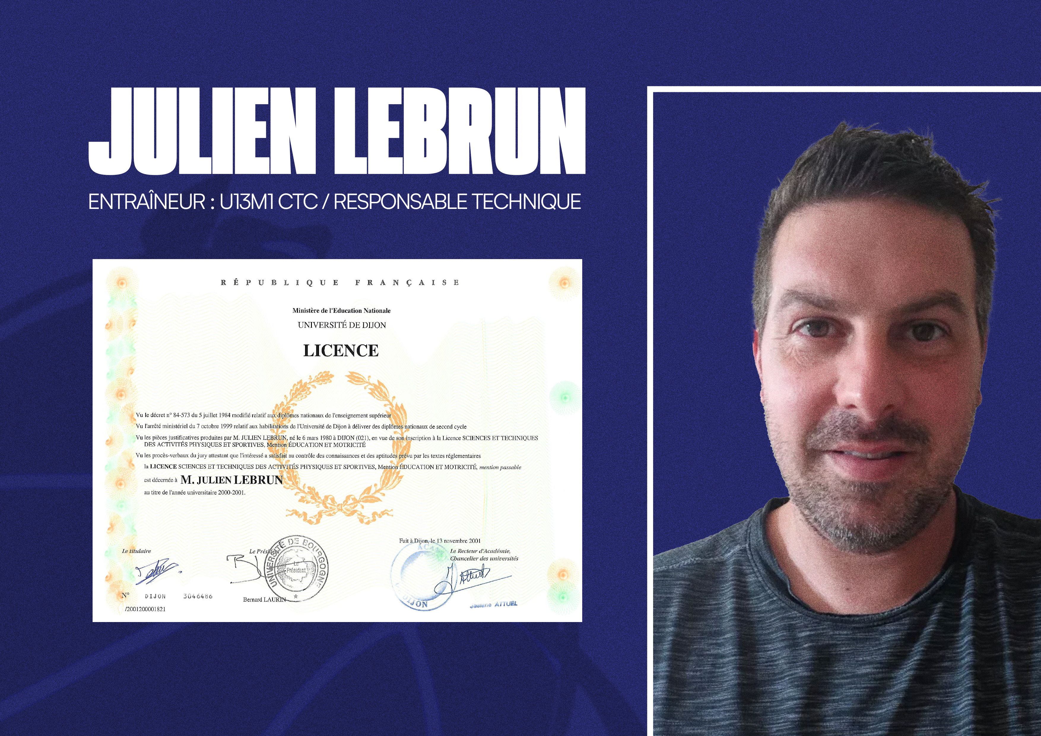 Diplômes – Julien Lebrun – CAL Basket
